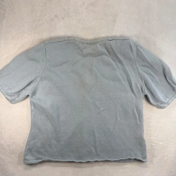 Susan Bristol Cardigan Sweater Short Sleeve Embroidered Knit Top XL‎ - Flawed - Picture 12 of 13